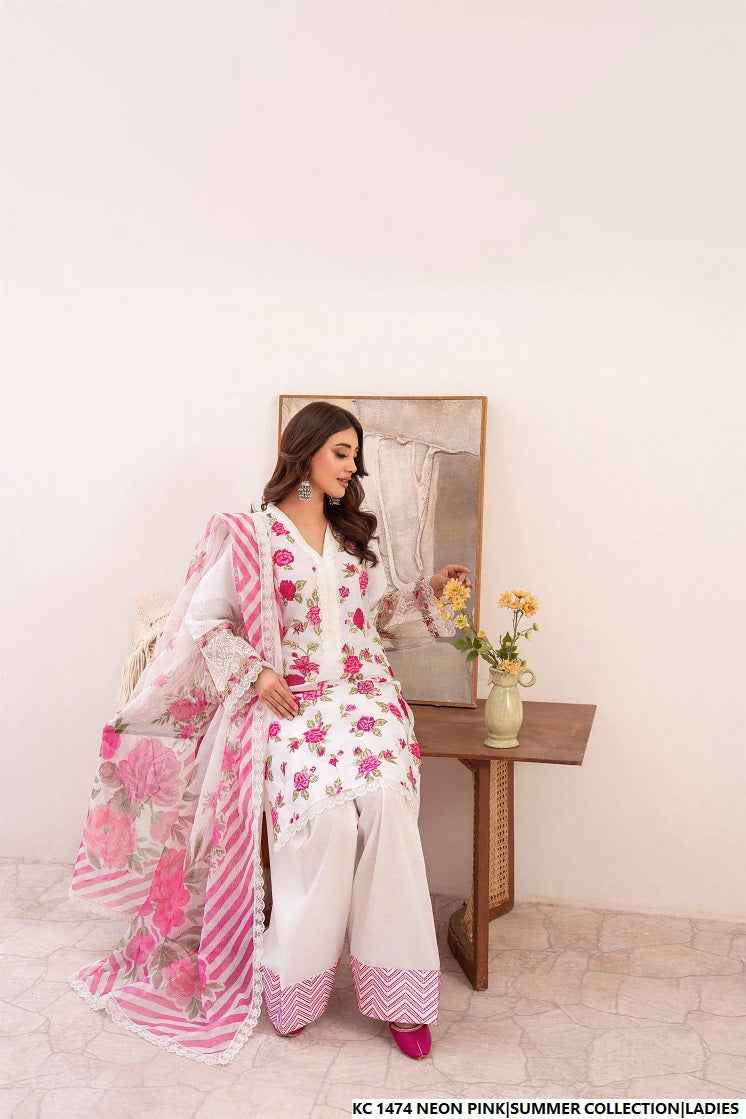 KC 1474 NEON PINK FARSHI SHALWAR