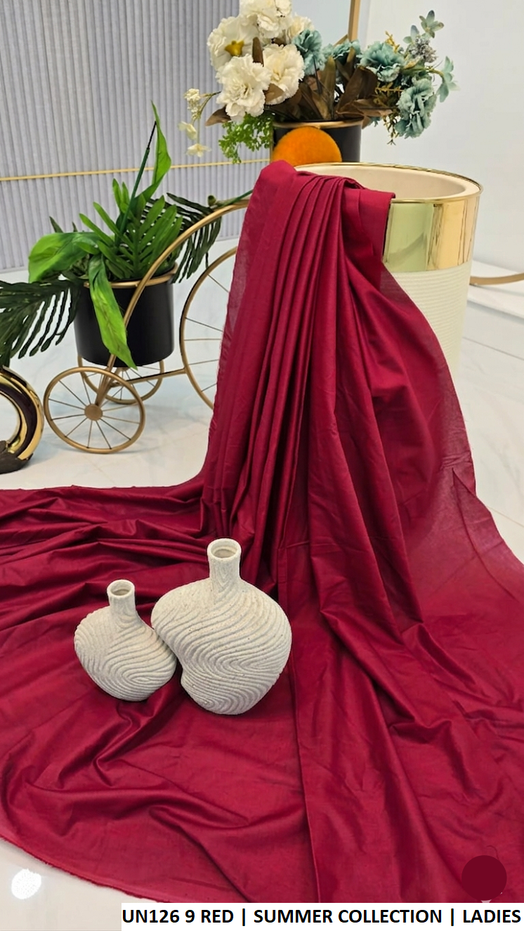 Cotton 2-piece summer collection red - Pakistani women's casual breathable cotton suit front view