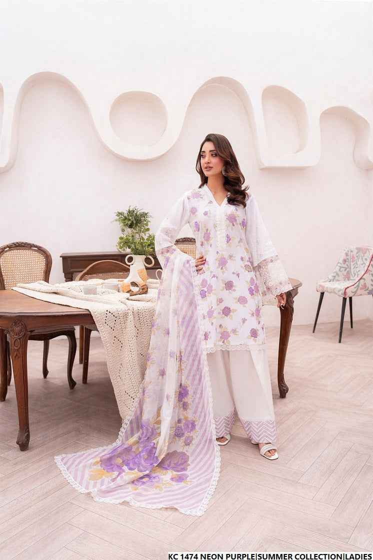 KC 1474 NEON PURPLE FARSHI SHALWAR