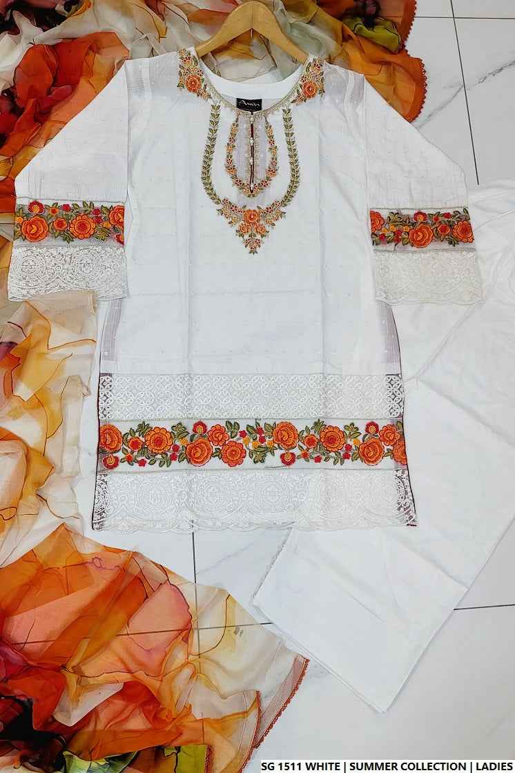 SG 1511 WHITE | FARSHI SHALWAR
