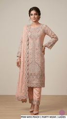 PNW 6455 PEACH | Luxury party wear dress for women | Amir Boutique Pakistan