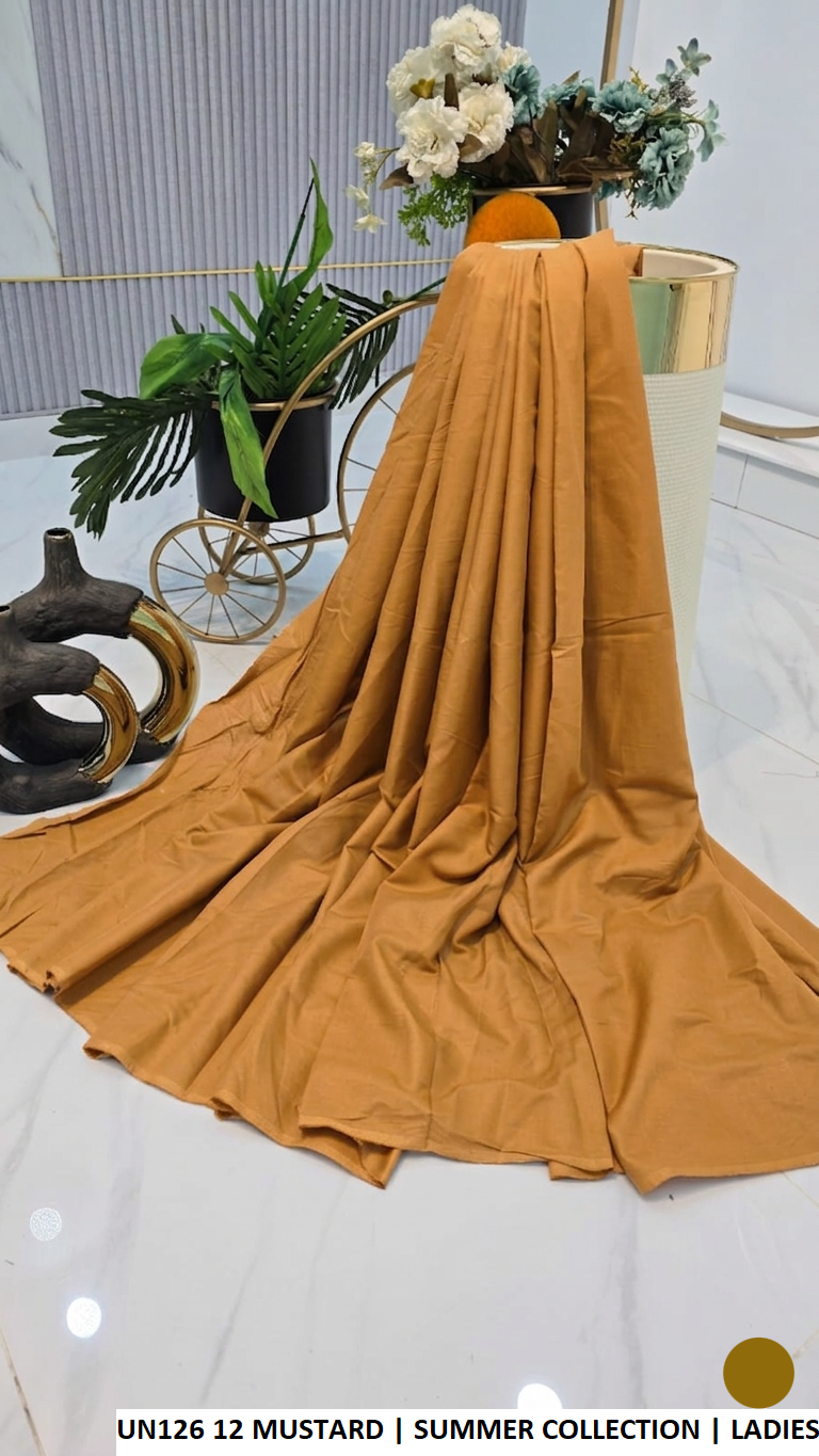 Cotton 2-piece summer collection mustard yellow - Pakistani women's casual lightweight cotton suit front view