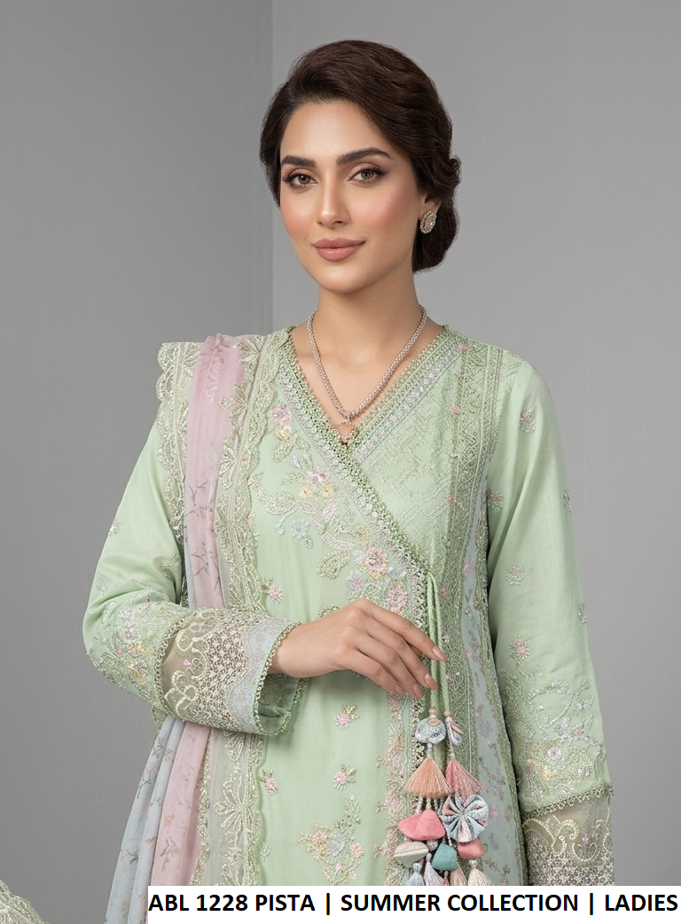 ABL 1228 PISTA cotton Pakistani women's A-Line shirt with plazo side view