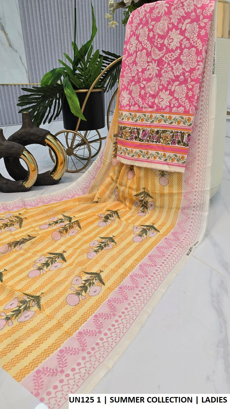 Pakistani women's lawn 2-piece summer casual suit back view