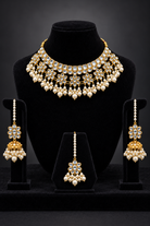 JW385 – Floral Kundan-Style Jewellery Set with Pearl Drops