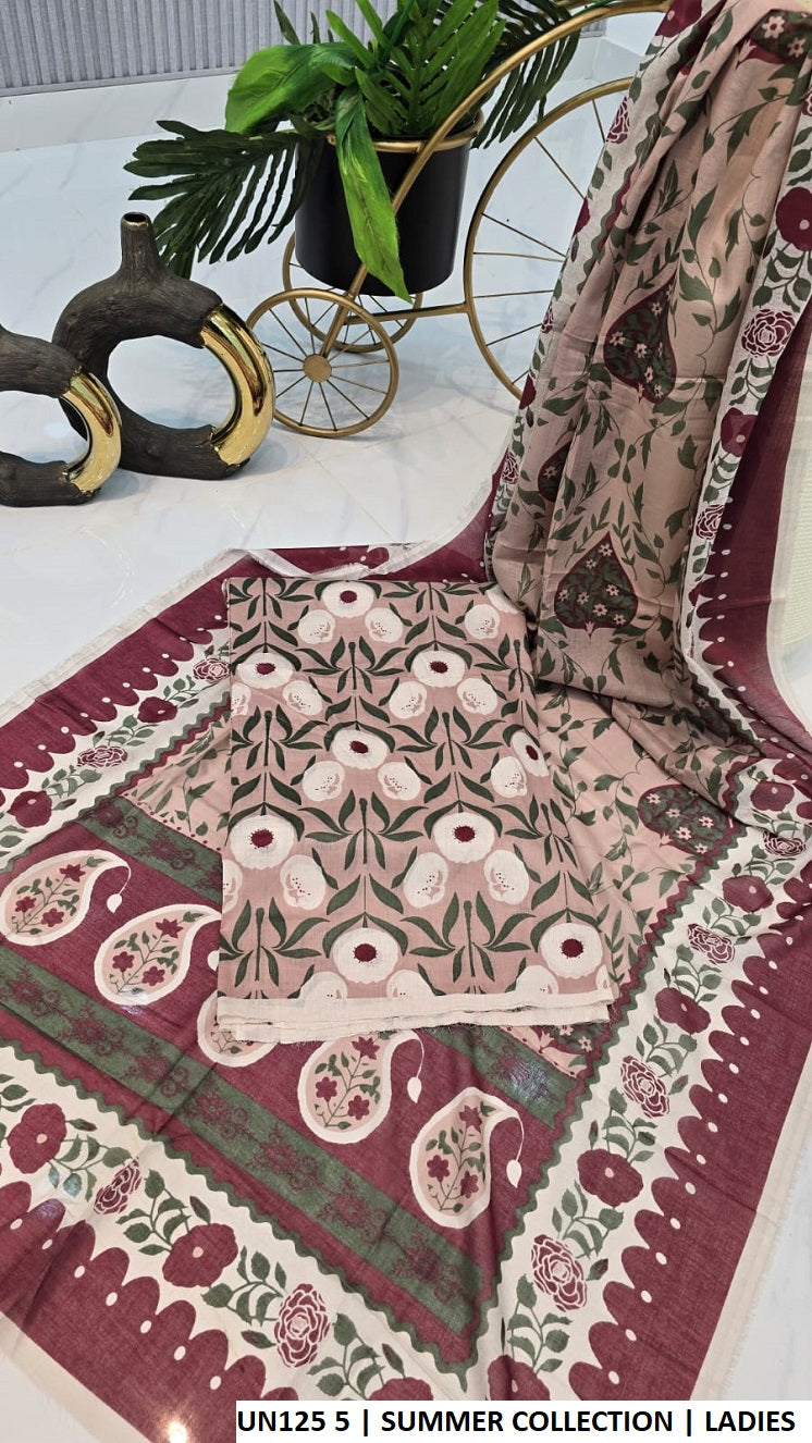 Lawn 2-piece summer collection - Pakistani women's lightweight casual lawn suit front view