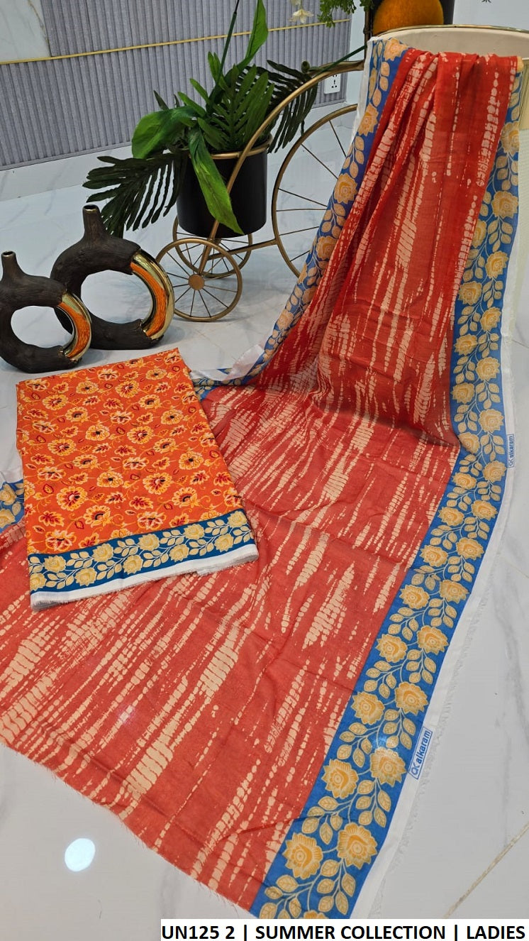 Pakistani women's lawn 2-piece summer casual suit back view
