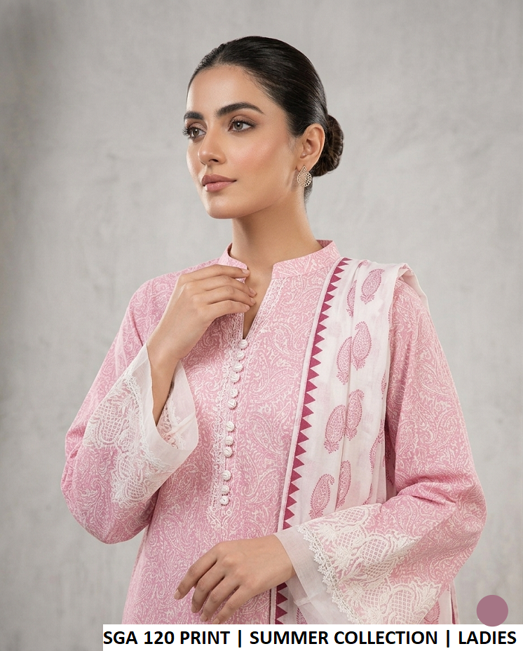 SGA 120 PRINT lawn Pakistani women's A-Line shirt side view