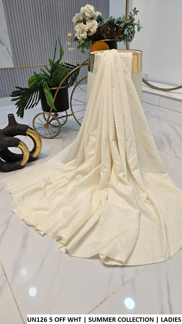 Cotton 2-piece summer collection off white - Pakistani women's casual lightweight cotton suit front view