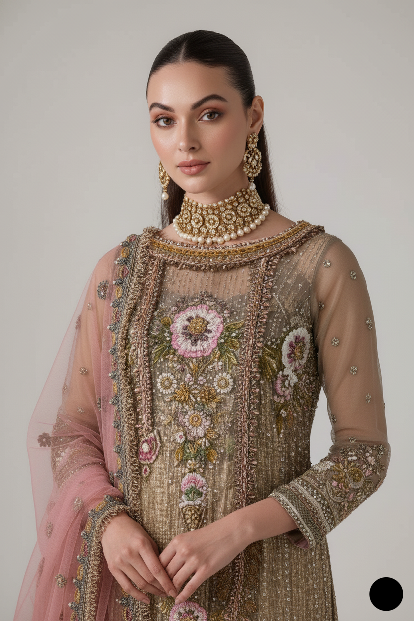 Khuda Baksh Collection Pakistan – Hand-Embroidered Luxury Designer Dress by Amir Boutique