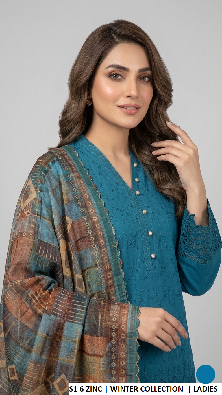Zinc grey linen Pakistani women's straight casual shirt side view