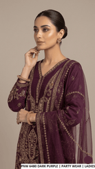 PNW 6480 DARK PURPLE | Luxury party wear dress for women from Amir Boutique Pakistan.