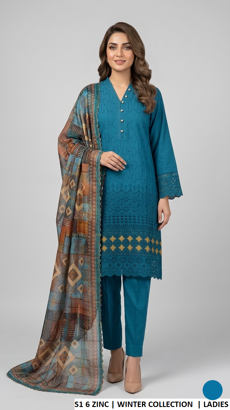 Linen straight shirt zinc grey - Pakistani women's casual summer outfit with soft net dupatta front view